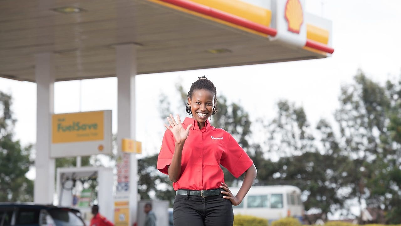 Shell assistant waving