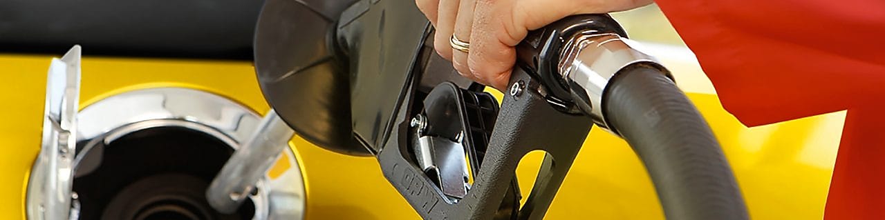Person filling up at a fuel station
