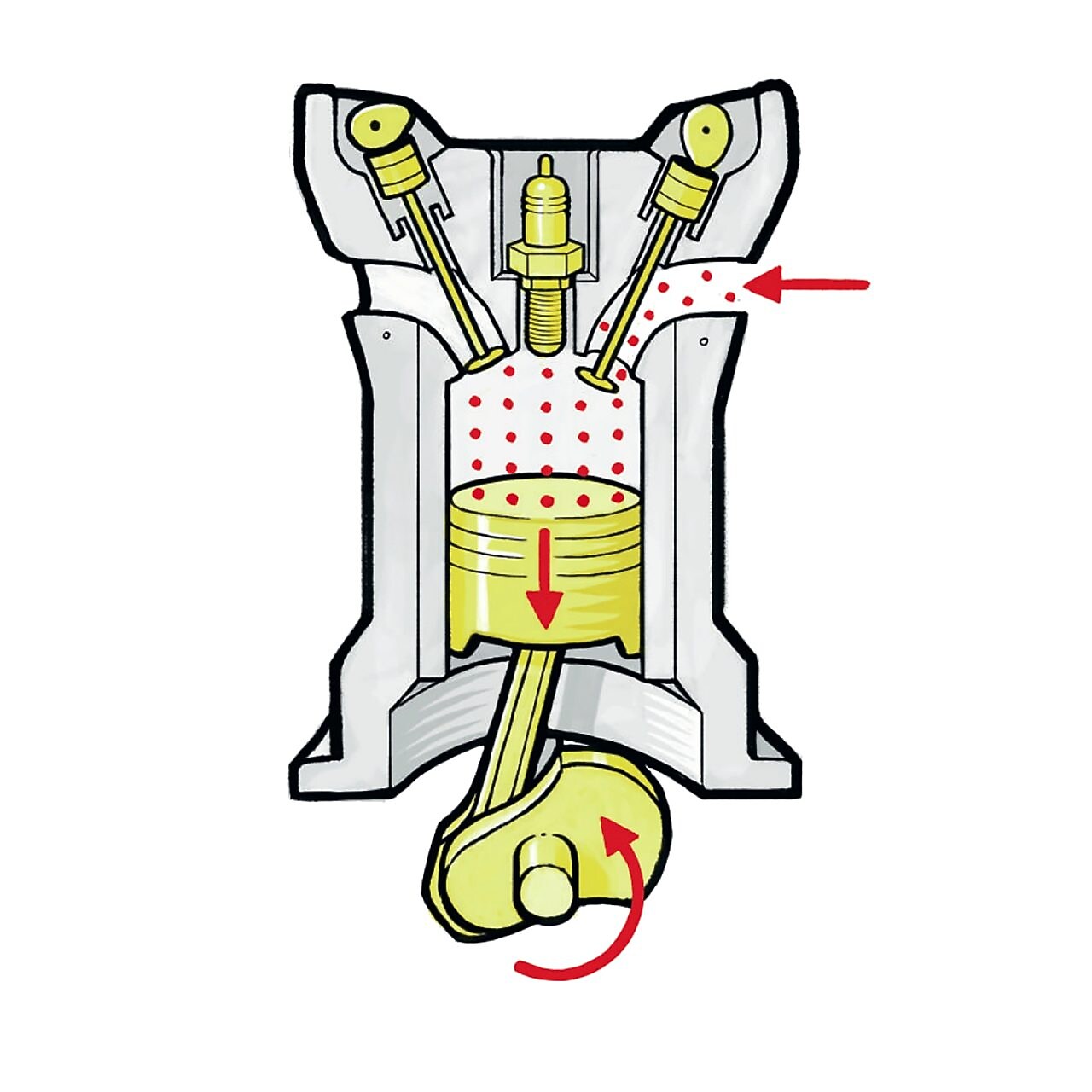 Conventional port fuel injection four-stroke petrol engine